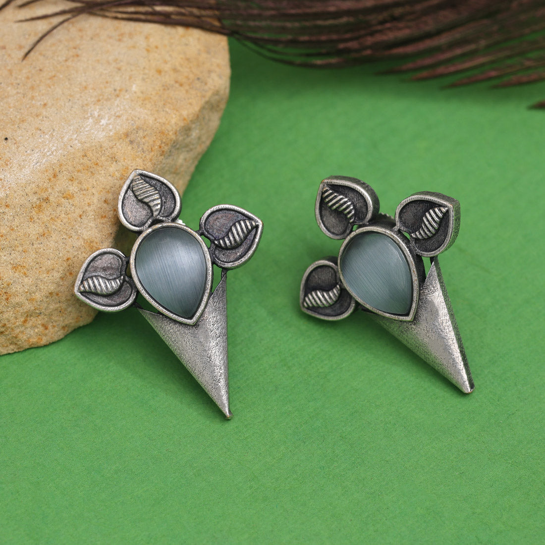 Gray Color  Oxidised Earrings (GSE2960GRY) Jewellery GetGlit   