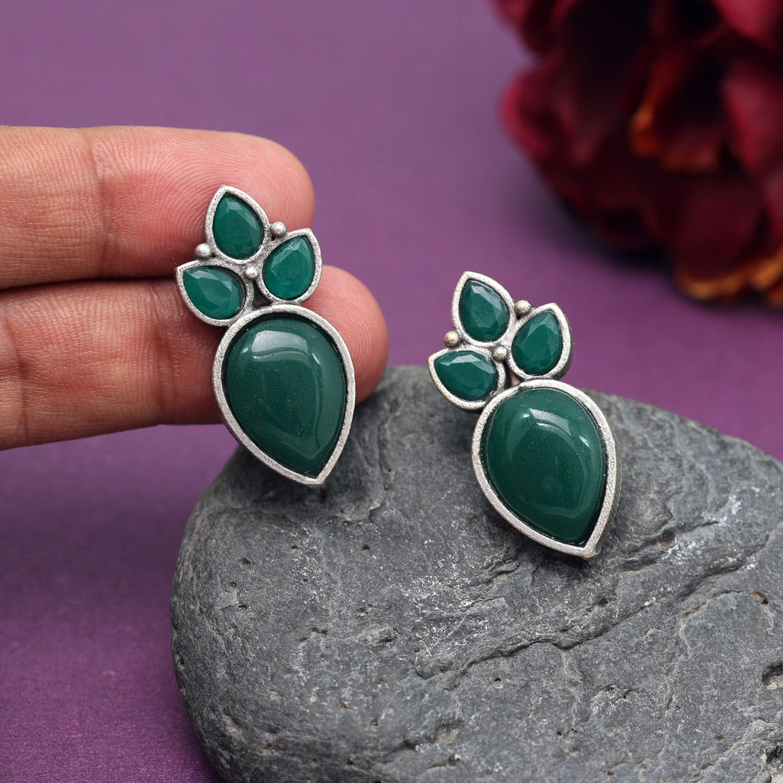 Green Color  Oxidised Earrings (GSE2965GRN) Jewellery GetGlit   