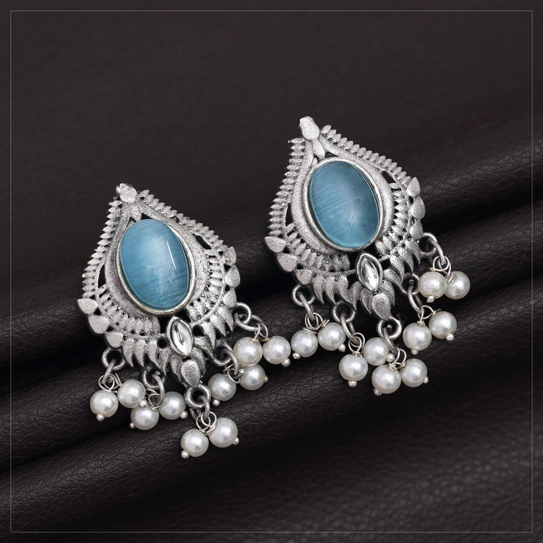 Sky Blue Color  Oxidised Earrings (GSE2970SBLU) Jewellery GetGlit   