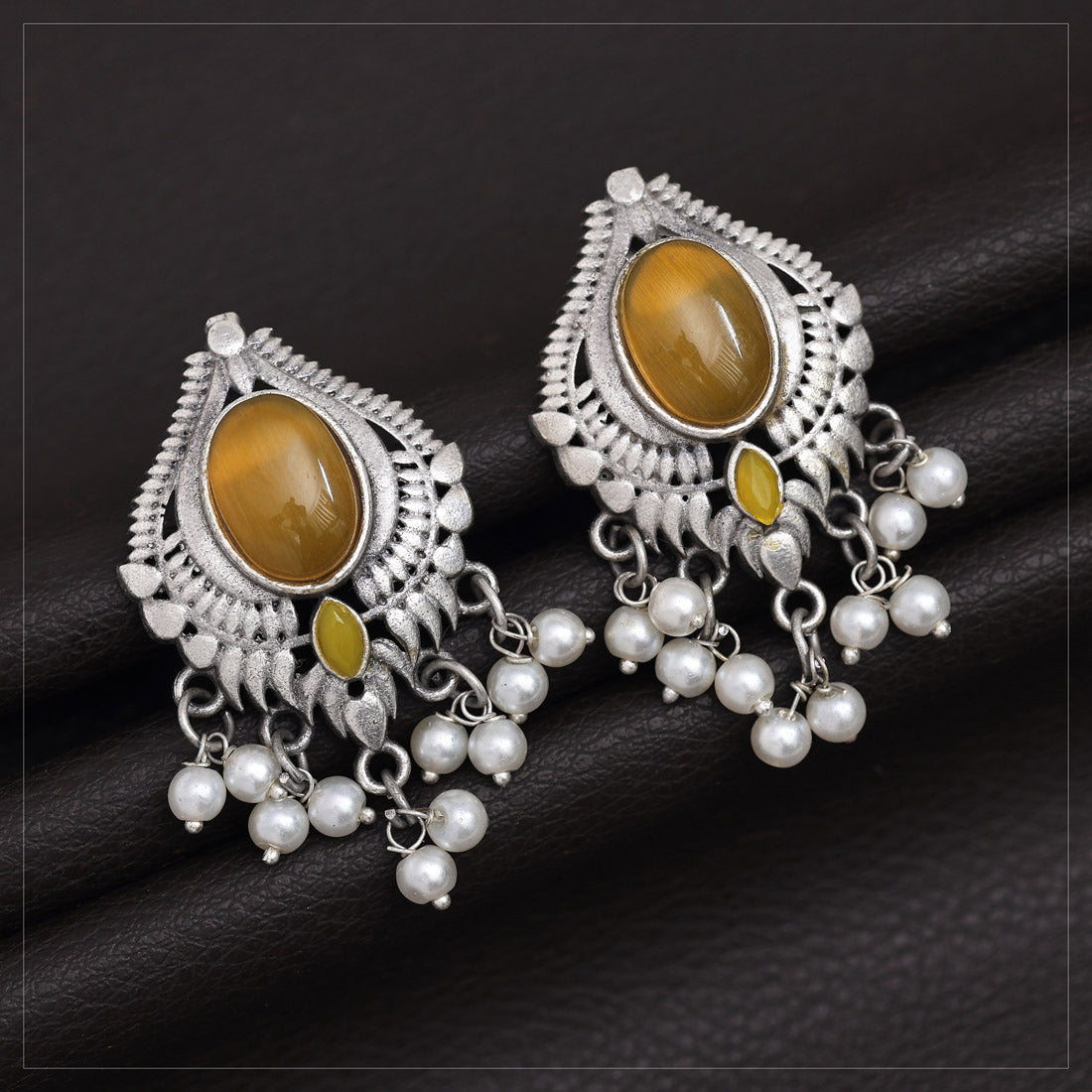 Yellow Color  Oxidised Earrings (GSE2970YLW) Jewellery GetGlit   