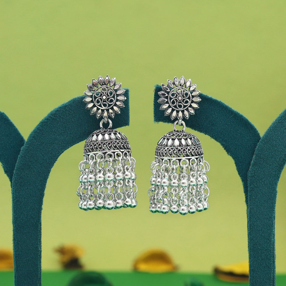 Silver Color Oxidised Earrings (GSE2973SLV) Jewellery GetGlit   