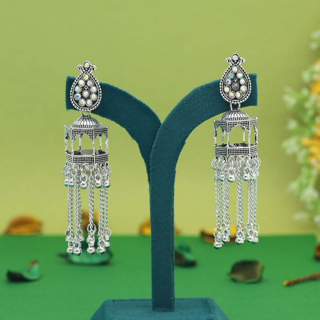 Silver Color Oxidised Earrings (GSE2979SLV) Jewellery GetGlit