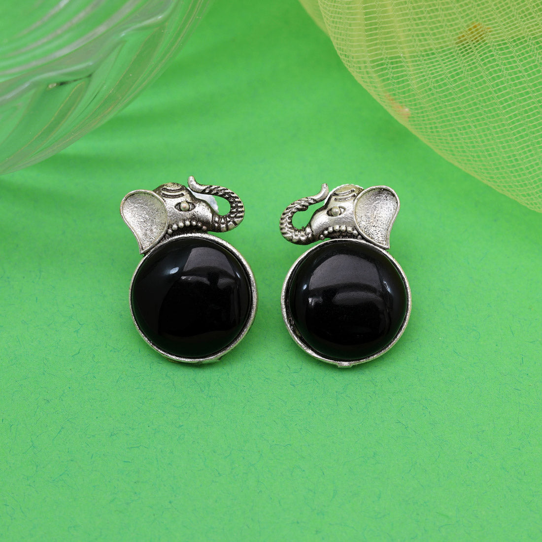 Black Color Oxidised Earrings (GSE2993BLK) Jewellery GetGlit   