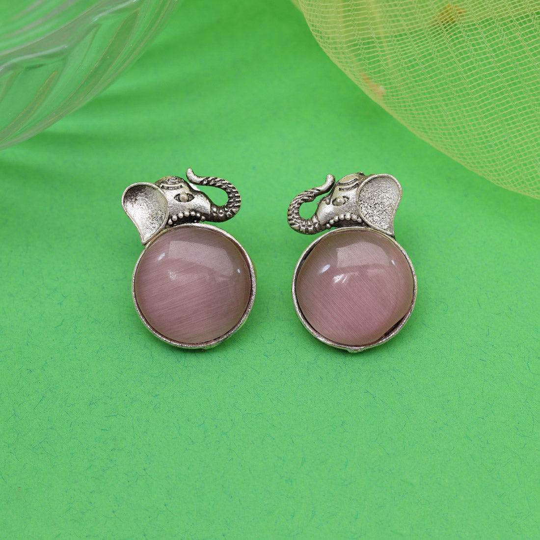 Pink Color Oxidised Earrings (GSE2993PNK)