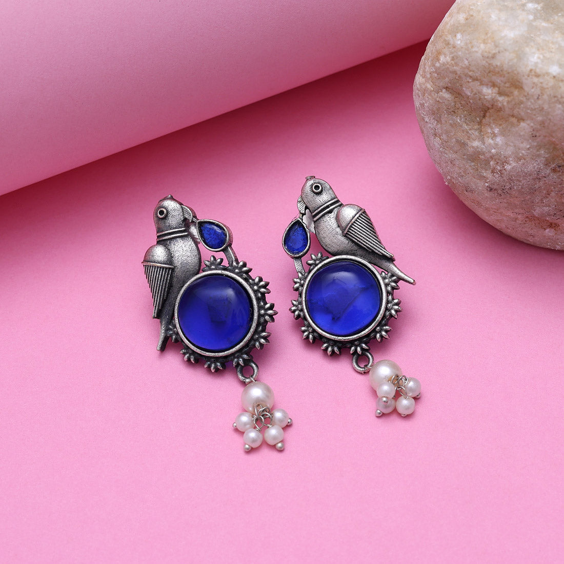 Blue Color Oxidised Earrings (GSE2994BLU) Jewellery GetGlit   