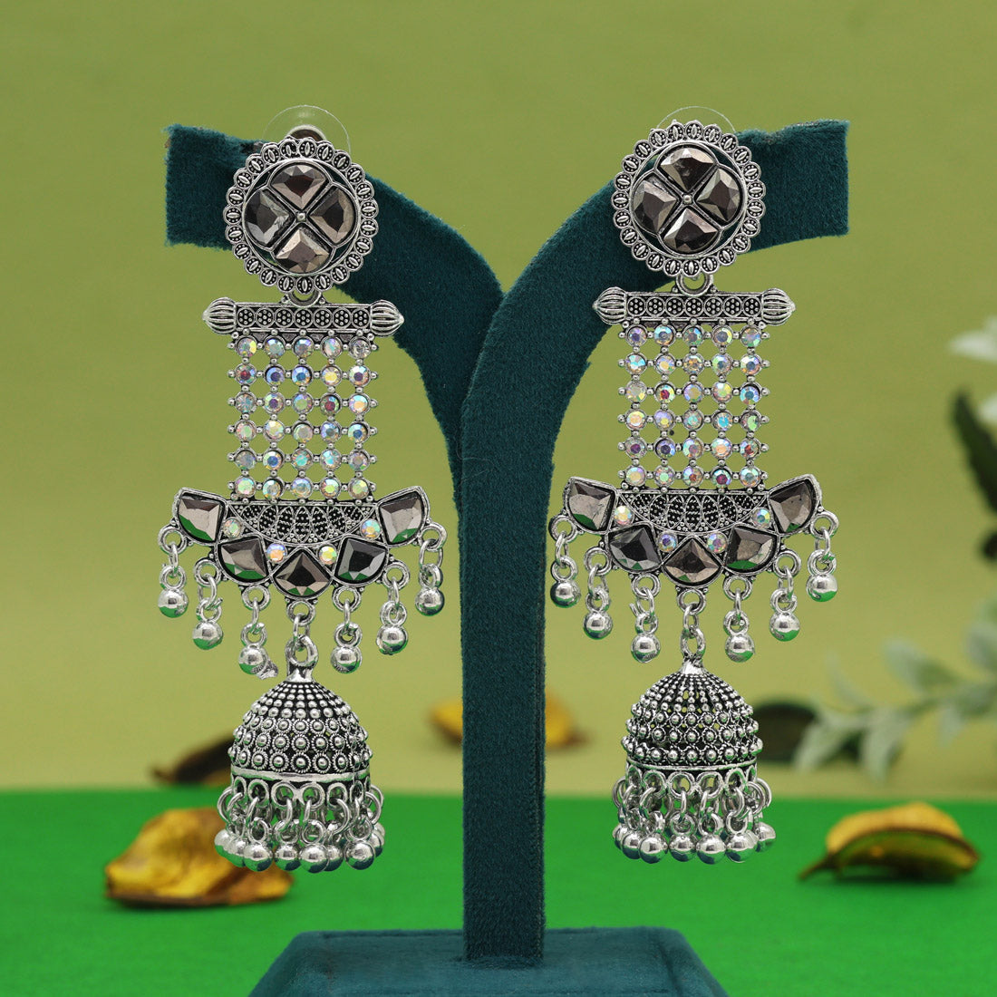 Silver Color Oxidised Earrings (GSE3029SLV)