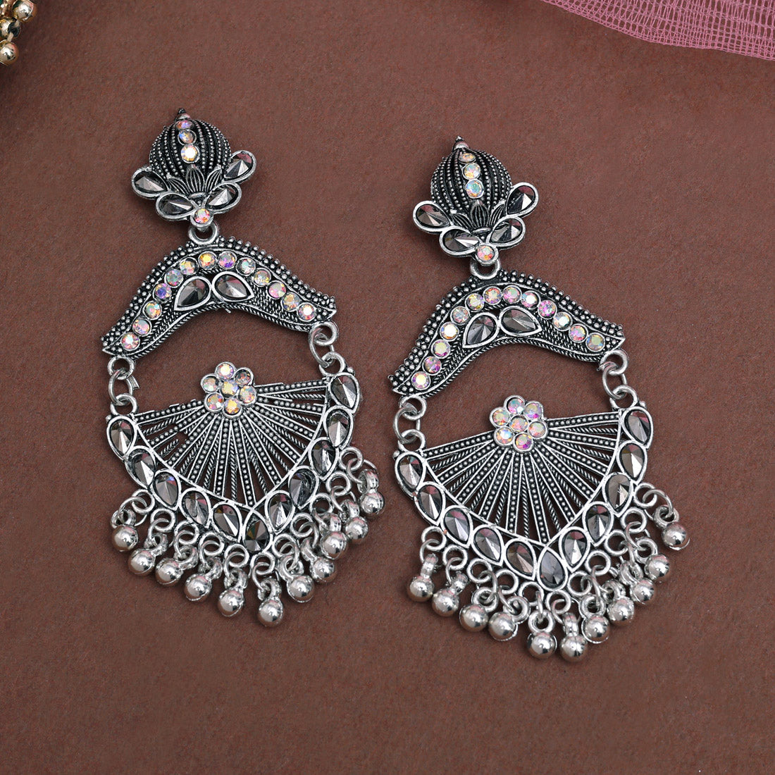 Silver Color Oxidised Earrings (GSE3059SLV)