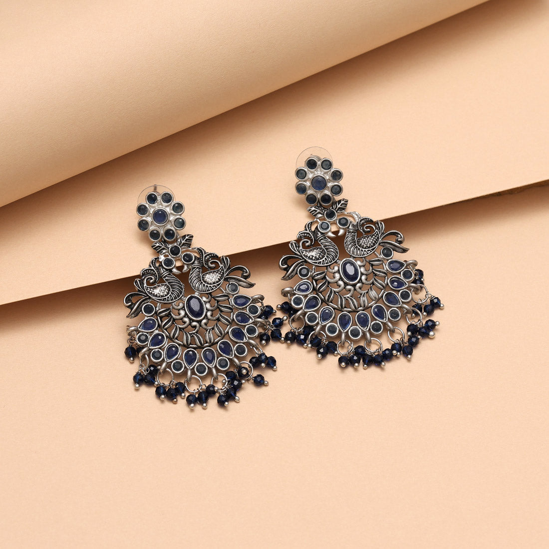 Blue Color Oxidised Earrings (GSE3083BLU) Jewellery GetGlit