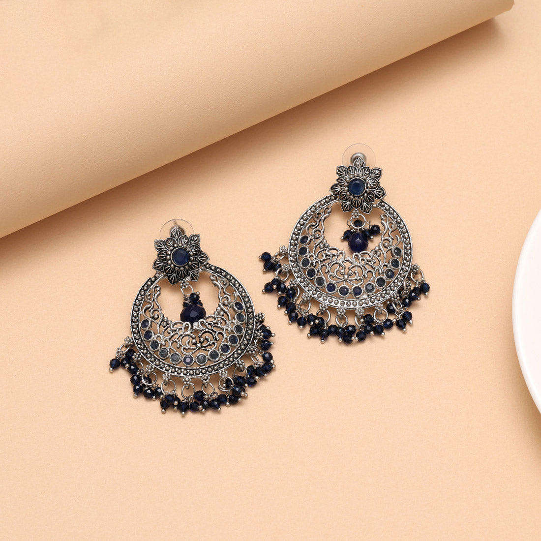 Blue Color Oxidised Earrings (GSE3084BLU) Jewellery GetGlit