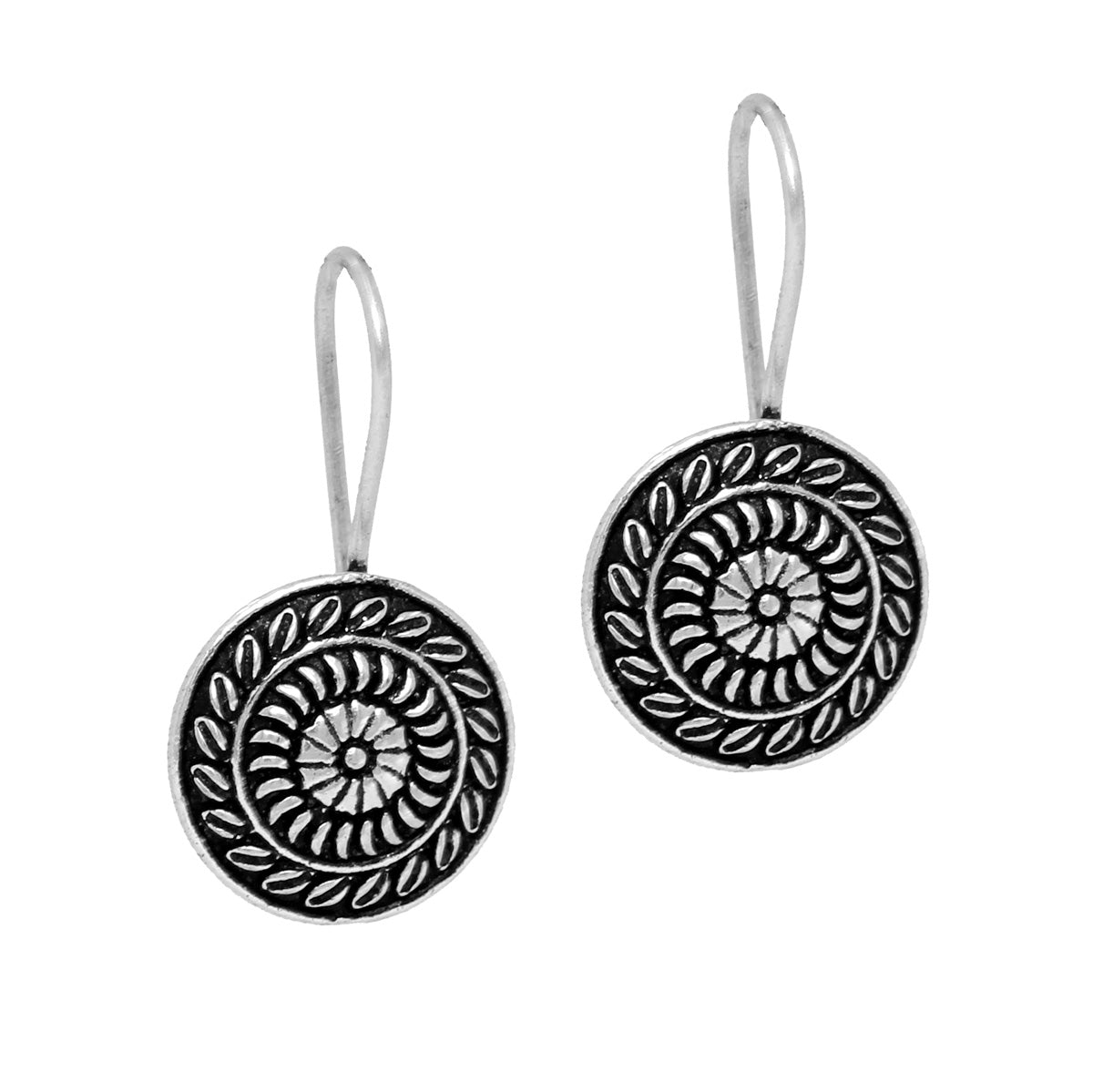 Indian Traditional Oxidised Stud Brass Earrings (GSE473SLV) Jewellery GetGlit   