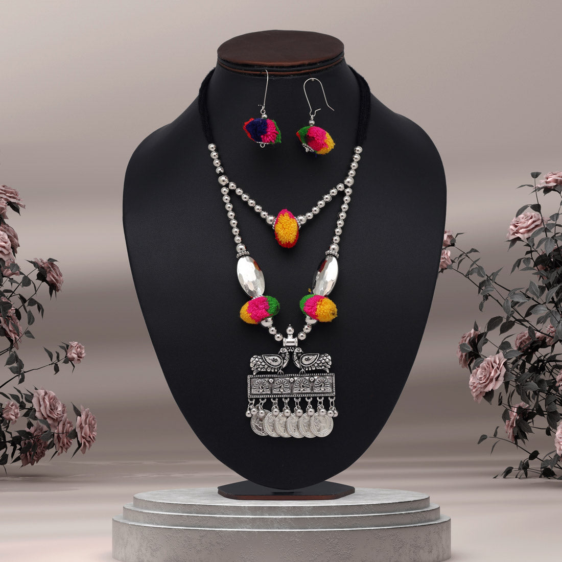Multi Color Oxidised Necklace Set (GSN1941MLT) Jewellery GetGlit   