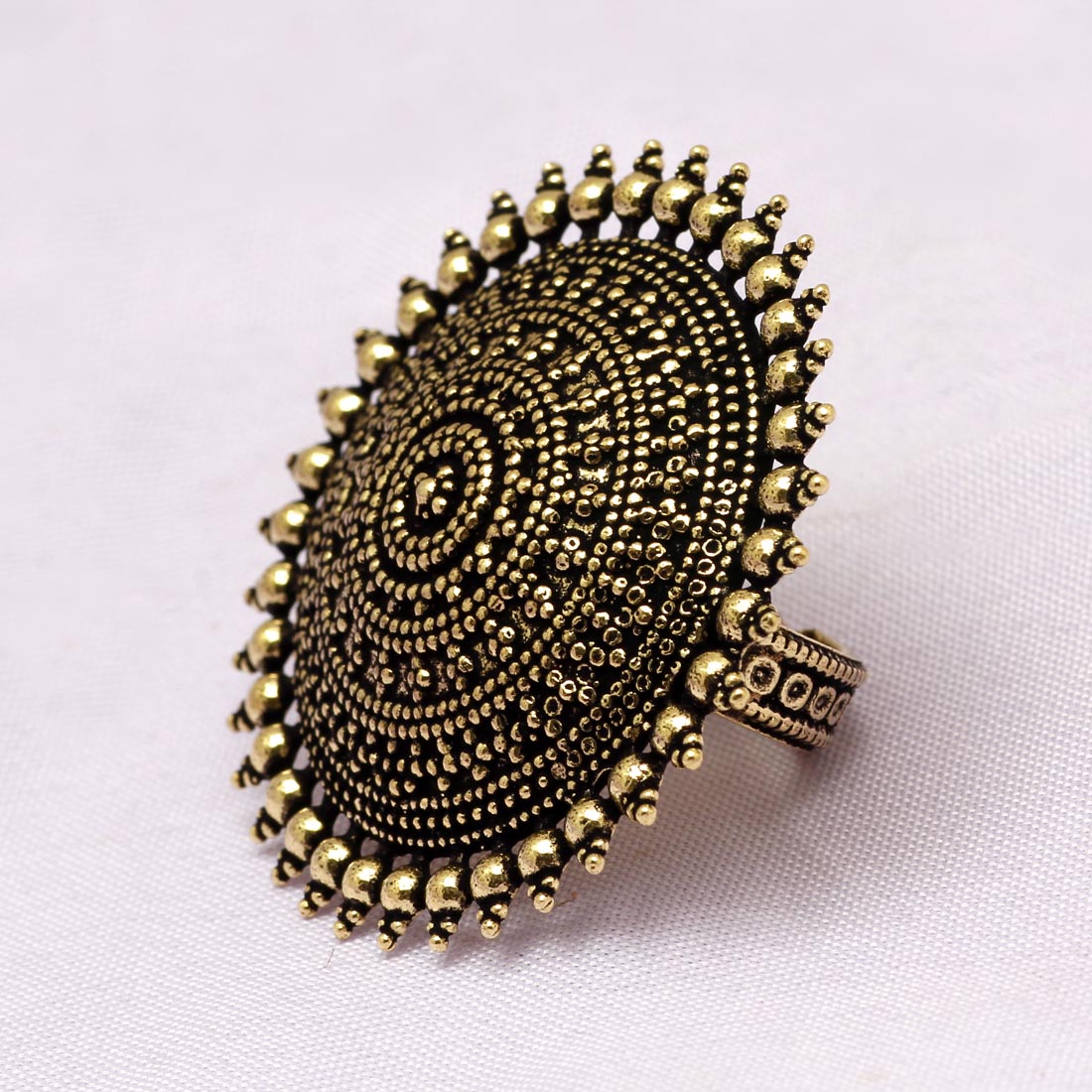 Gold Color Oxidised Ring (GSR288GLD) Jewellery GetGlit   