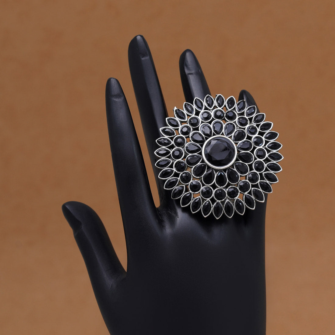 Black Color Oxidised Rings (GSR534BLK)  GetGlit   