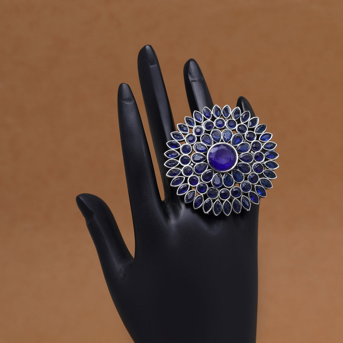 Blue Color Oxidised Rings (GSR534BLU)  GetGlit   