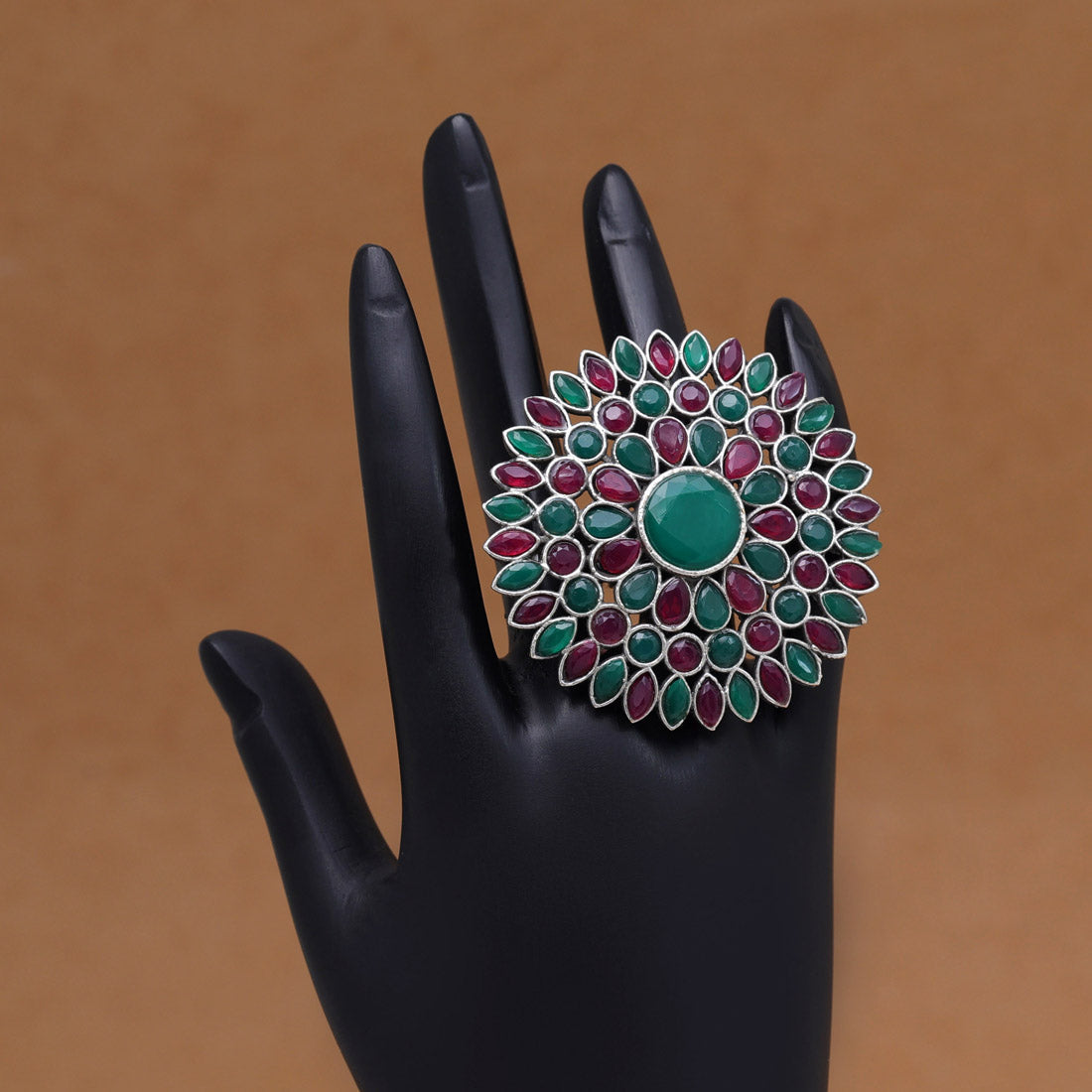 Rani Green Color Oxidised Rings (GSR534RNIGRN)  GetGlit   