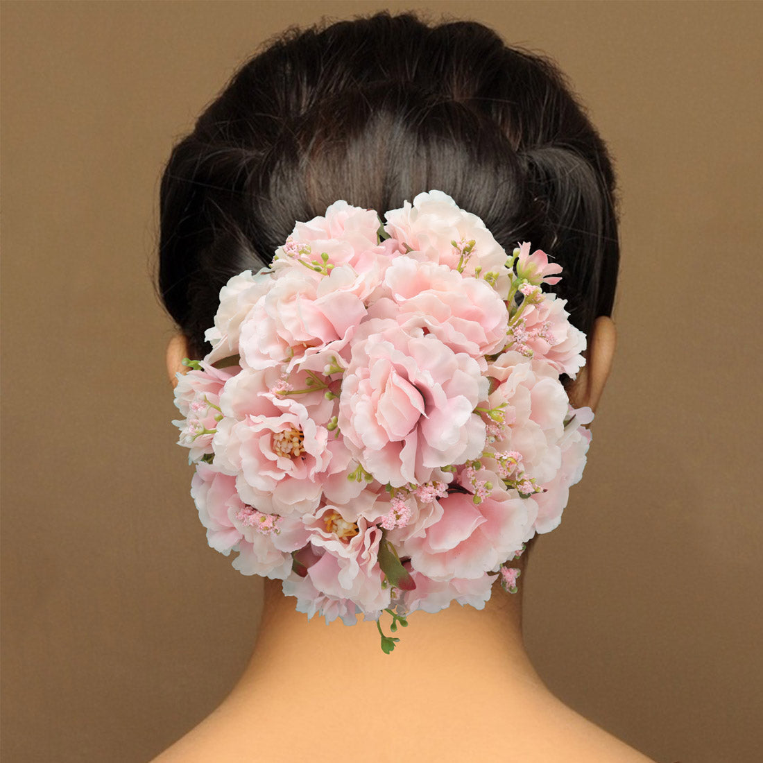 Light Pink Color Rose Flower Hair juda//Bun (HRP211LPNK) Jewellery GetGlit