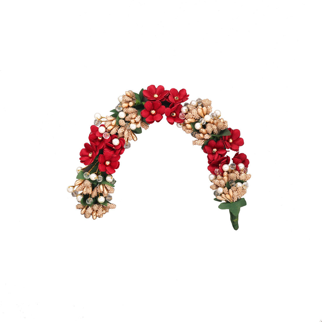 Maroon Color Flower Gajra For Women Hair Pin (HRP260MRN) Jewellery GetGlit