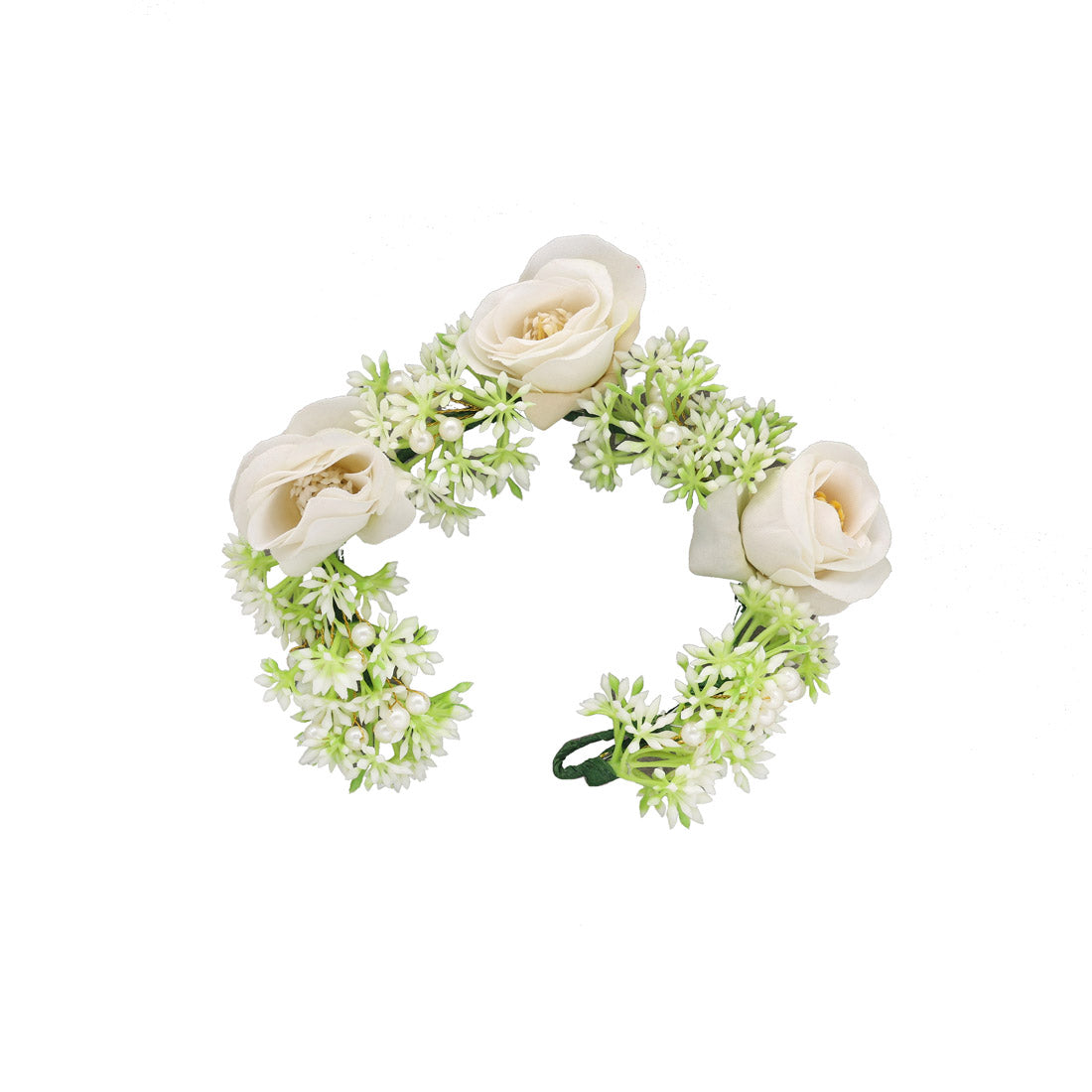 White Color Flower Gajra For Women Hair Pin (HRP263WHT) Jewellery GetGlit