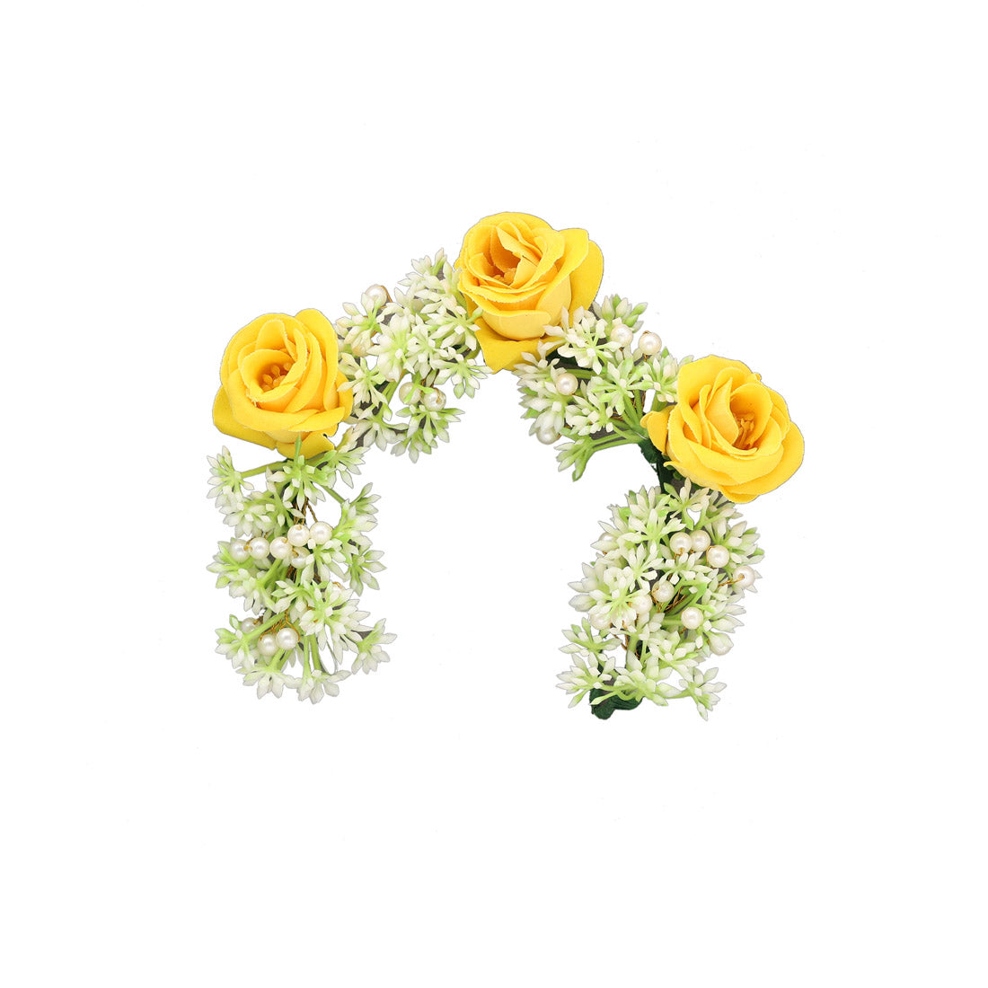 Yellow Color Flower Gajra For Women Hair Pin (HRP263YLW) Jewellery GetGlit