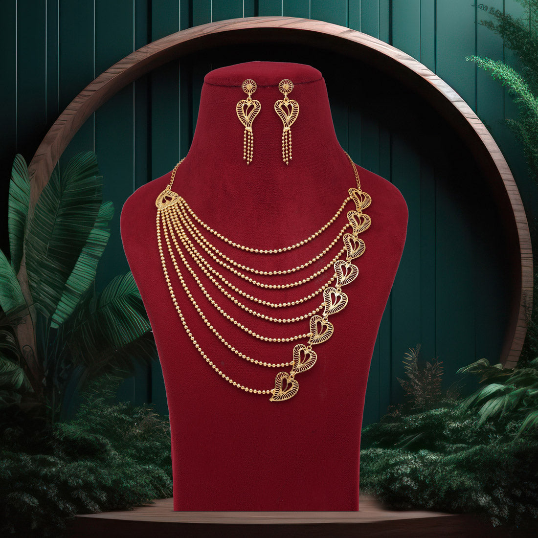 Gold Color Gold Plated Necklace Set (KBSN1164GLD) Jewellery GetGlit   
