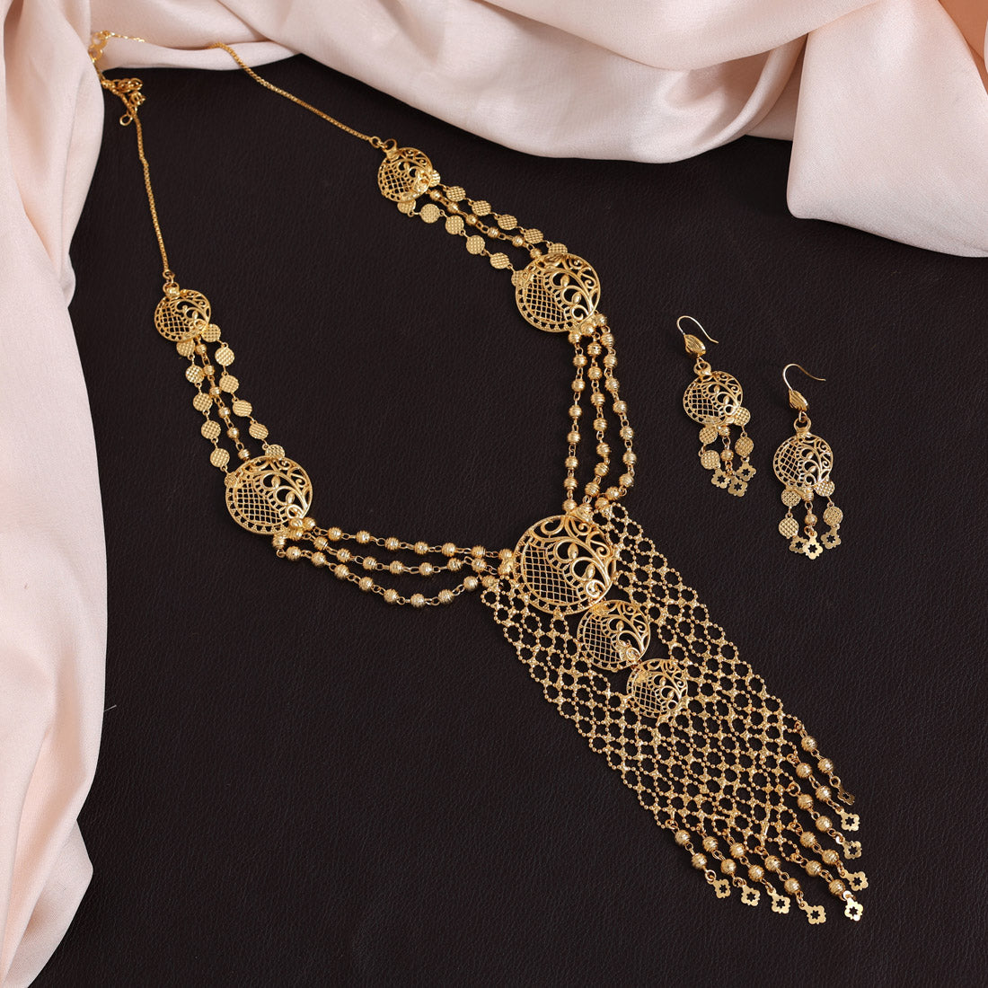 Gold Color Gold Plated Necklace Set (KBSN1170GLD)