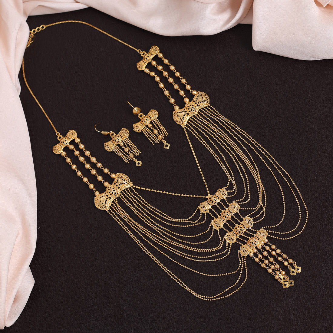 Gold Color Gold Plated Necklace Set (KBSN1173GLD)