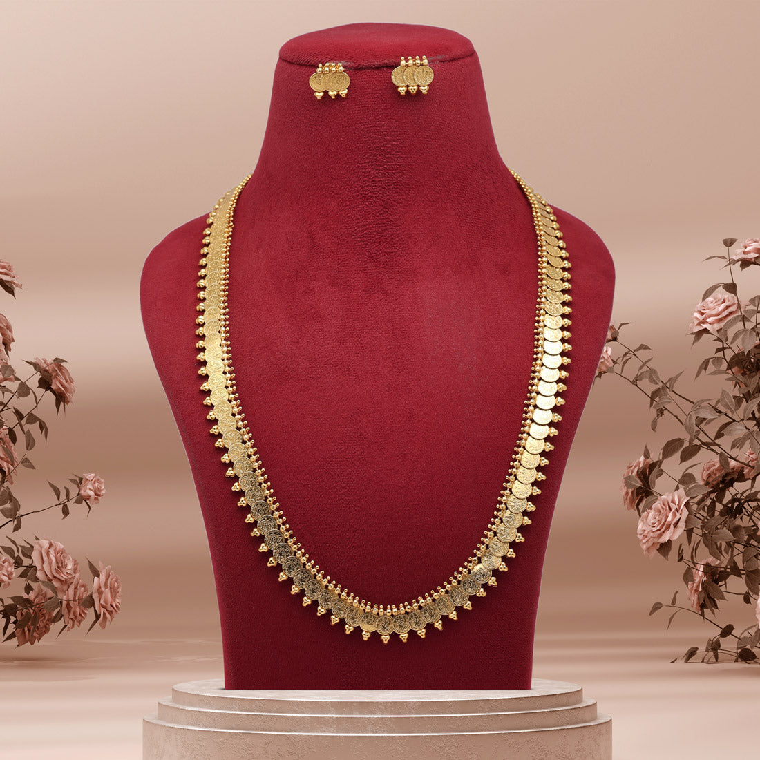 Gold Color Gold Plated Necklace Set (KBSN1174GLD) Necklaces GetGlit   