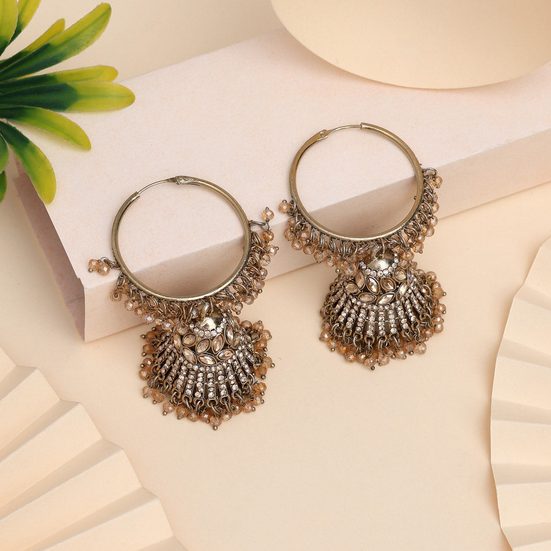 Royal Gold Color Kundan Earrings Jewellery GetGlit