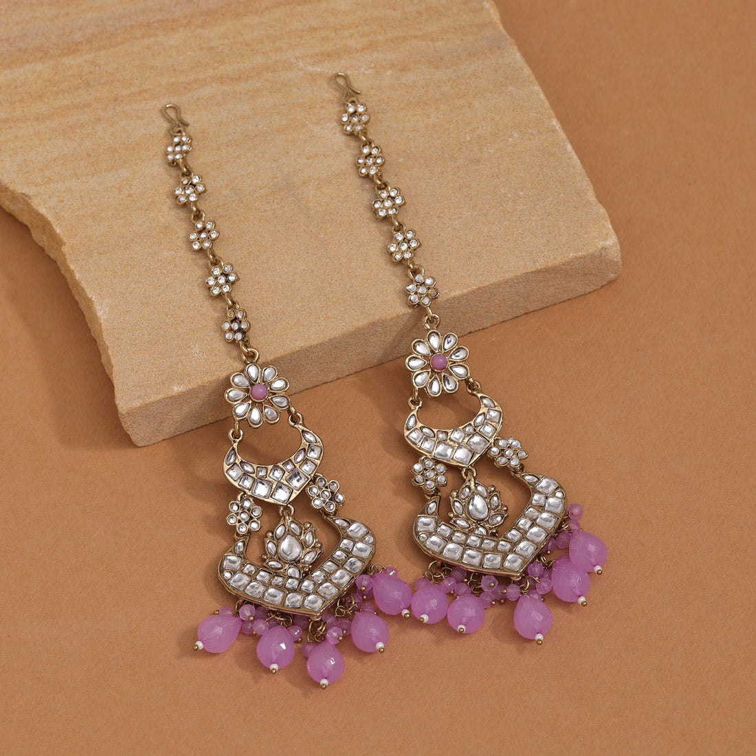 Light Purple Color Kundan Earrings (KDE918LPRP) Earrings GetGlit   