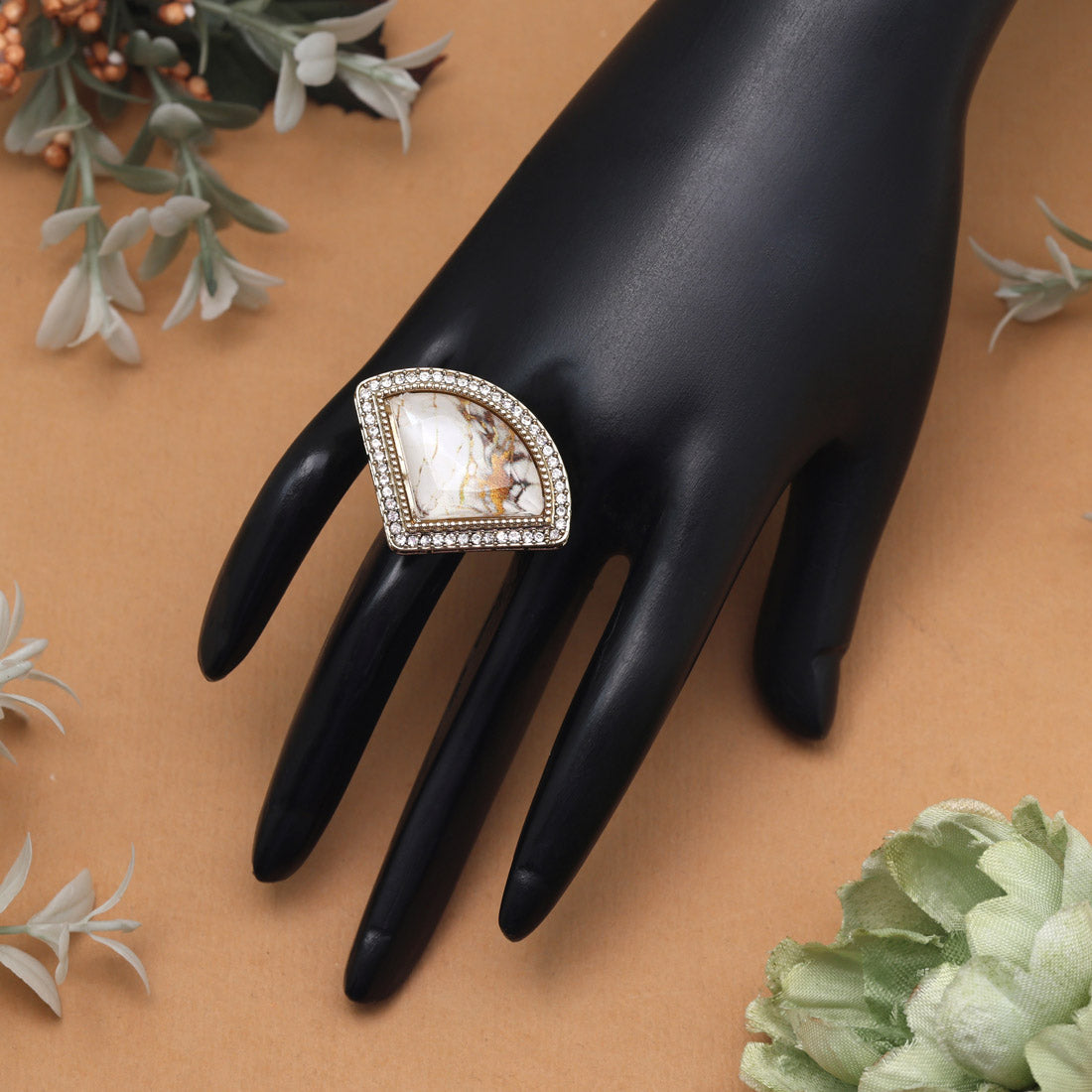 Classic White Color Kundan Ring For Women Jewellery GetGlit