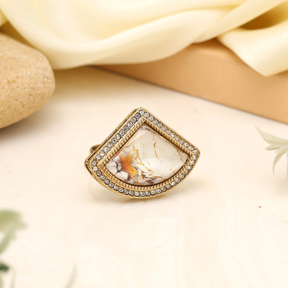Classic White Color Kundan Ring For Women Jewellery GetGlit