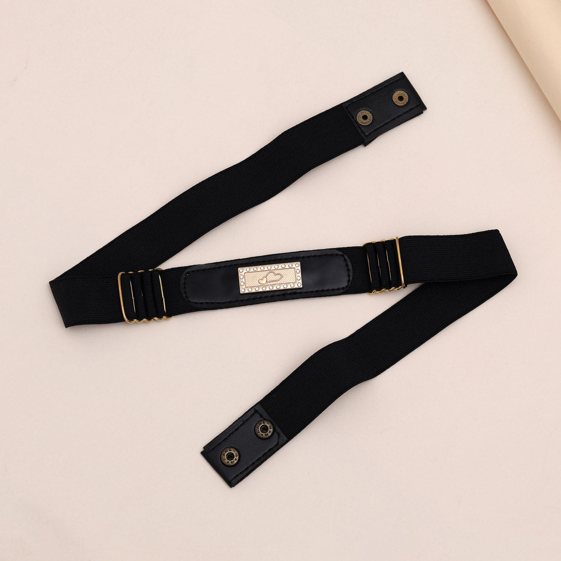 Gold & Black Color Kamarband Elastic Waist Belt For Women//Girls (KMBND496GLD) Jewellery GetGlit   