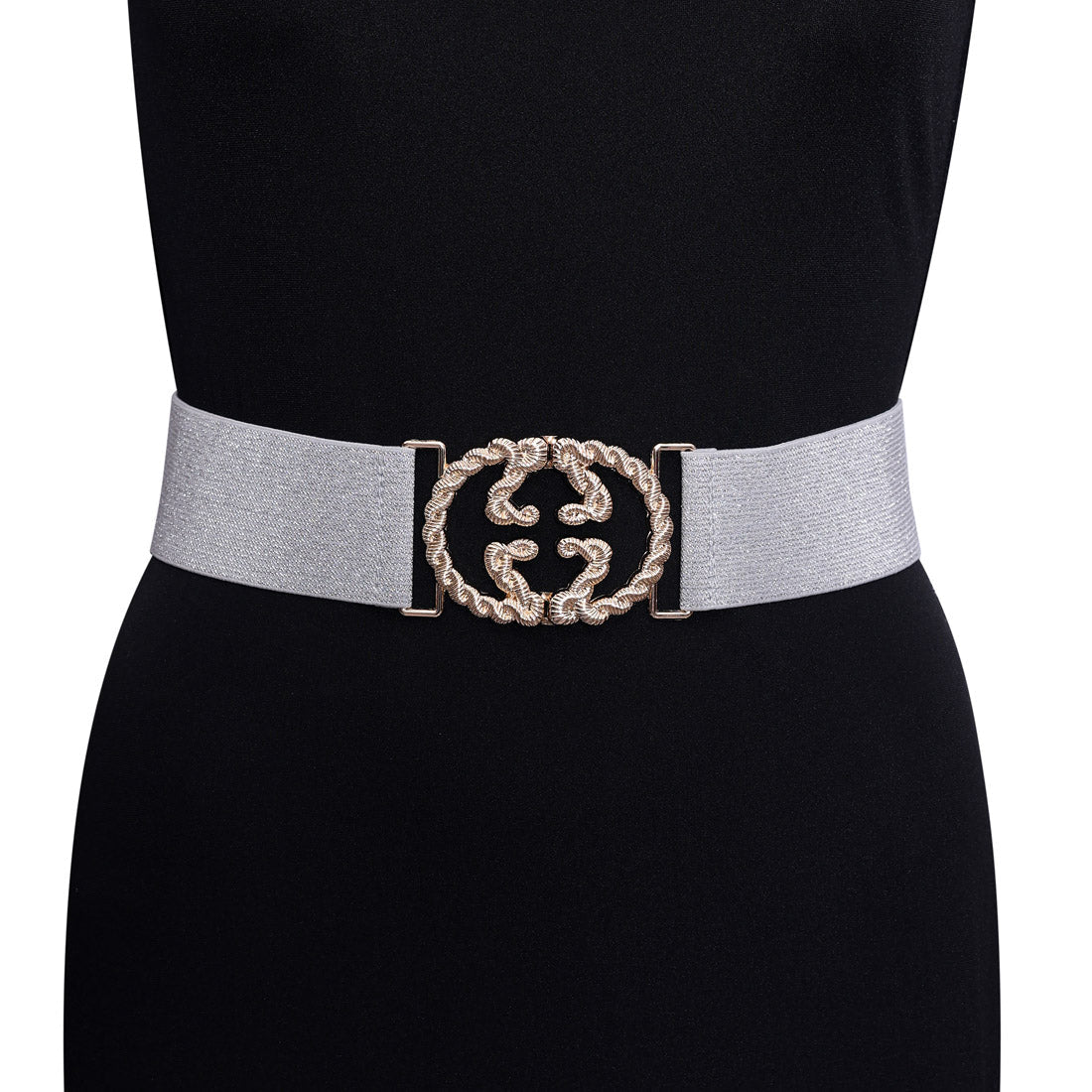 Silver Color Kamarband Elastic Waist Belt For Women//Girls (KMBND499SLV)  GetGlit   