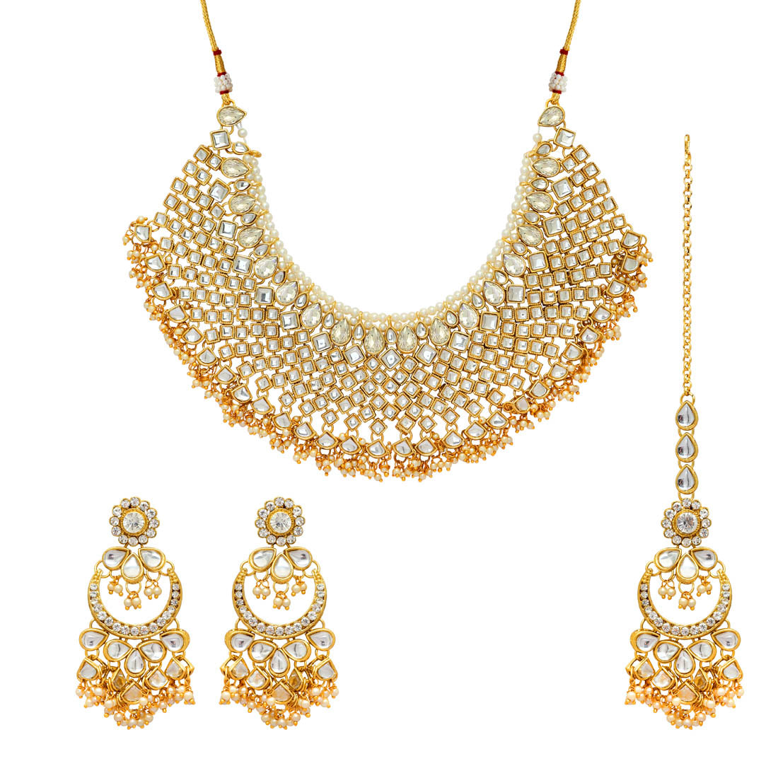 White Color Kundan Necklace Set (KN131WHT)