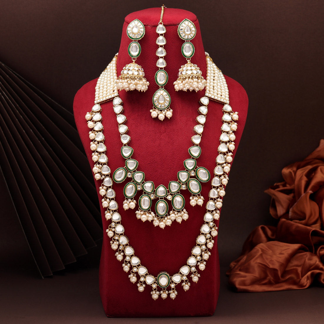 White Color Kundan Necklace Set (KN1414WHT) Jewellery GetGlit   