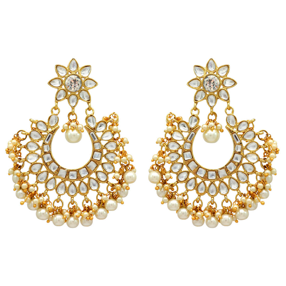 White Color Kundan Necklace Set (KN141WHT) Jewellery GetGlit   