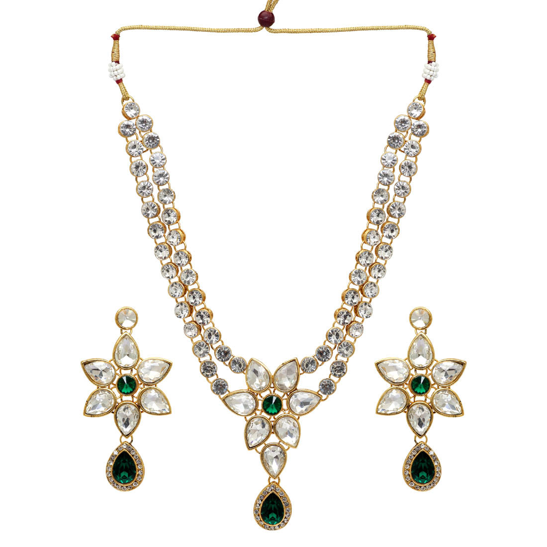 Festive Special Kundan Necklace With Earrings For Women (KN187) Necklaces GetGlit   