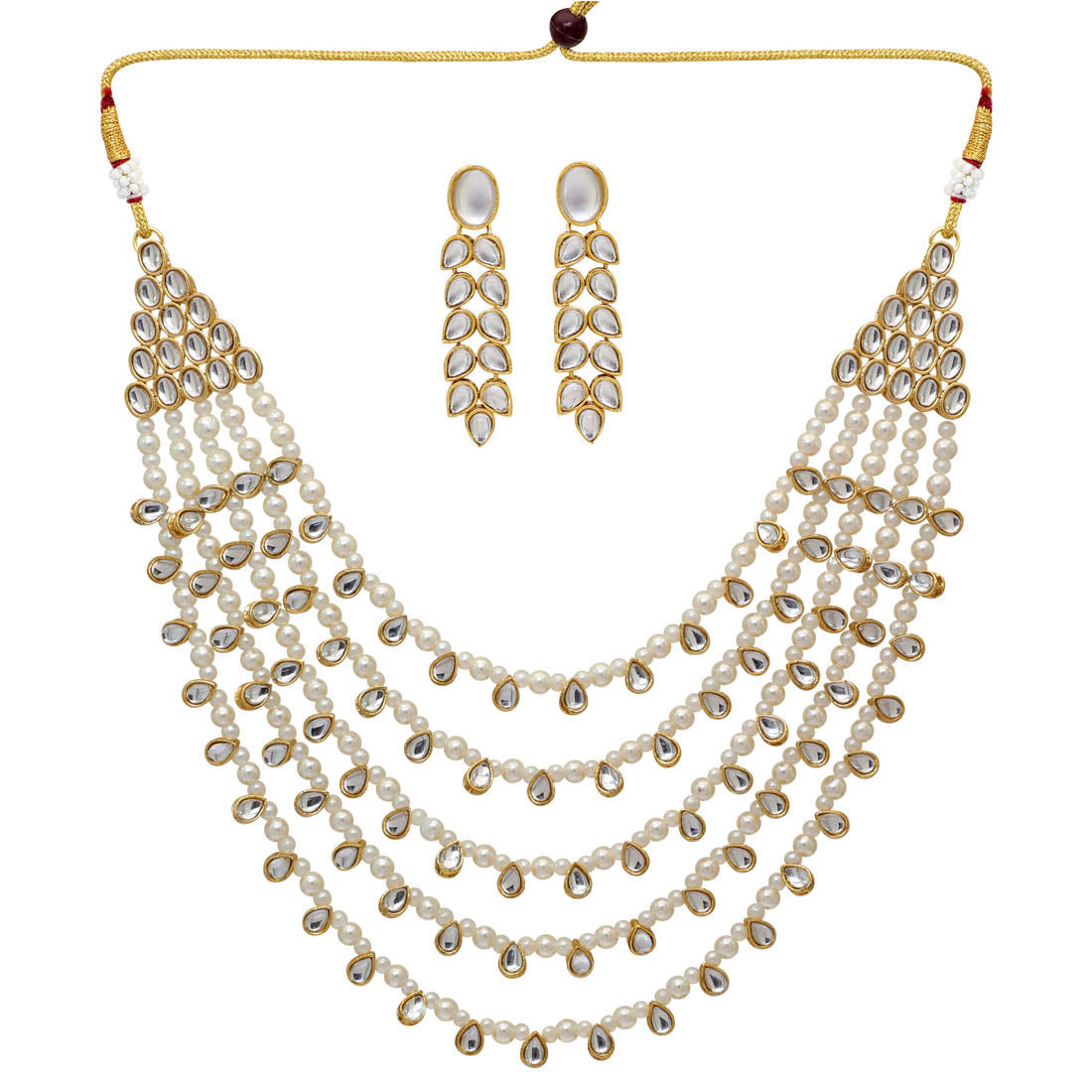 White Color Kundan Necklace Set (KN201WHT)