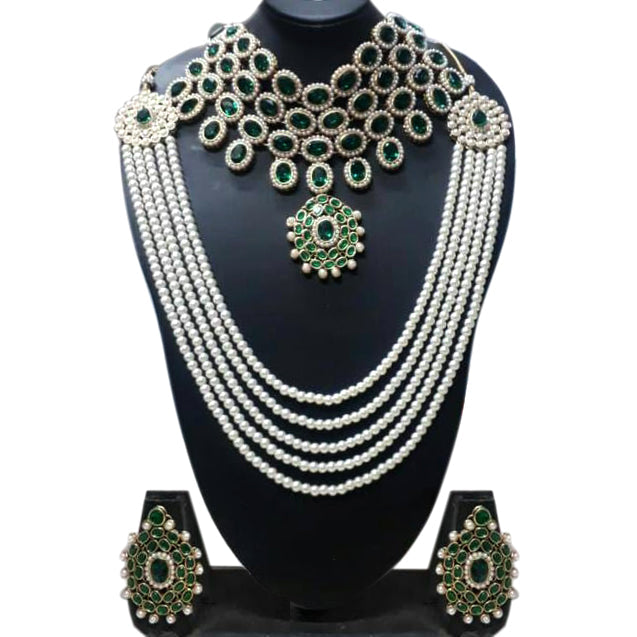 Maroon Color Kundan Bollywood Necklace With Earrings (KN223MRN) Necklaces GetGlit   