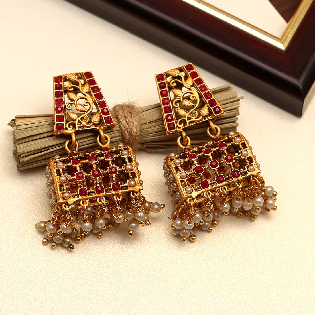 Rani Color Matte Gold Earrings (MGE208RNI) Earrings GetGlit   