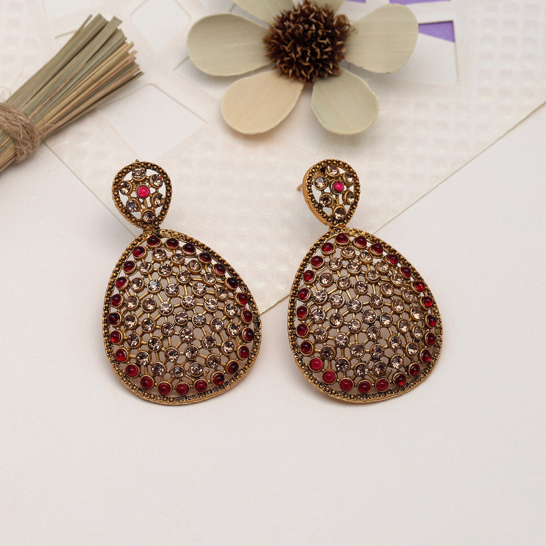 Rani Color Matte Gold Earrings (MGE211RNI) Earrings GetGlit   