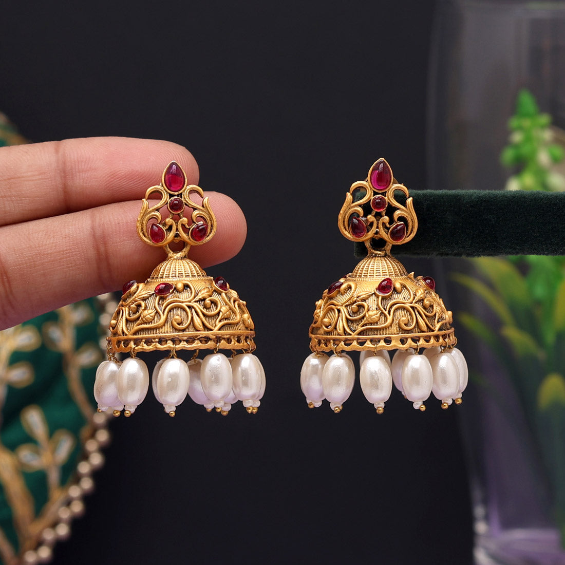 Rani Color Matte Gold Earrings (MGE227RNI) Earrings GetGlit   