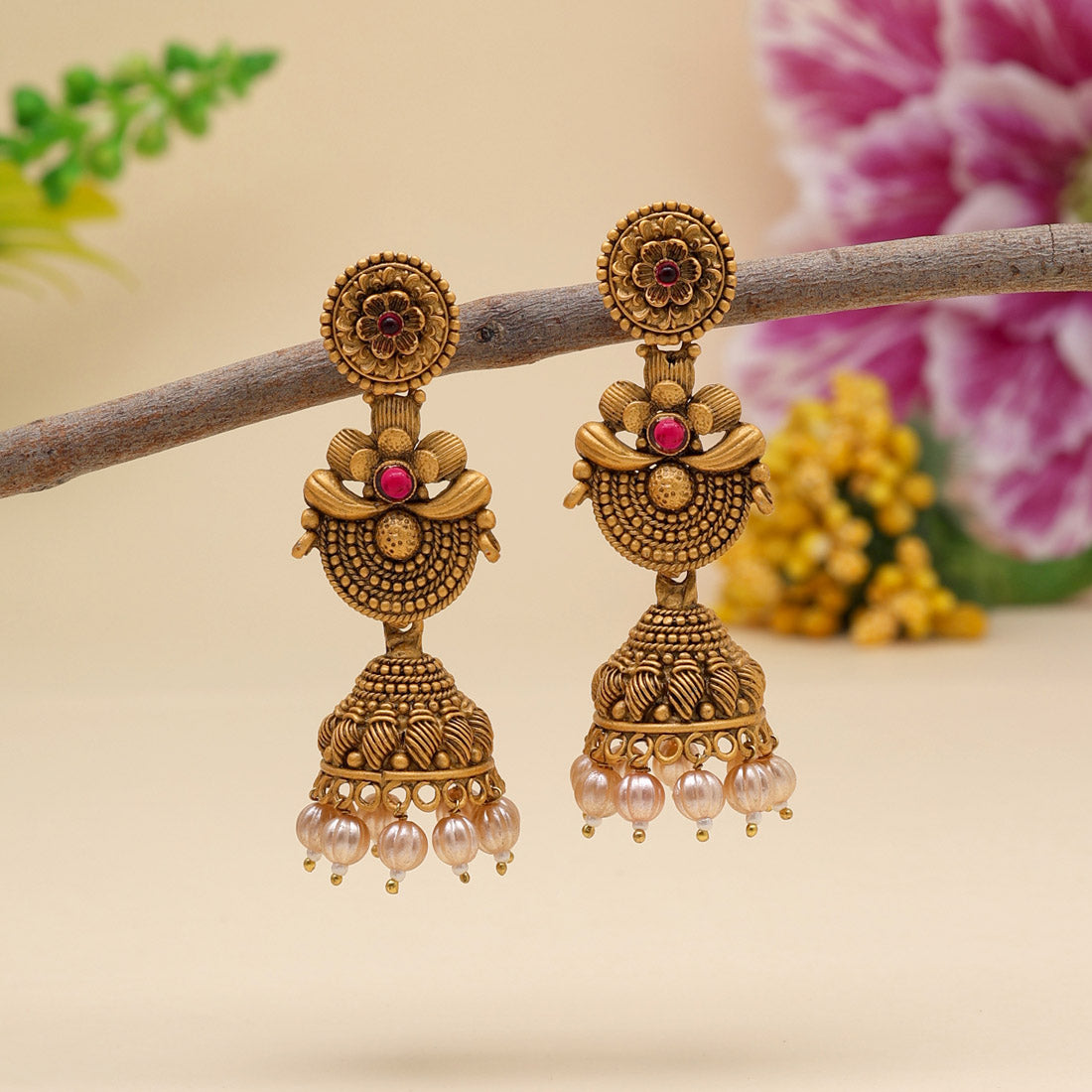 Rani Color Matte Gold Earrings (MGE229RNI) Earrings GetGlit   