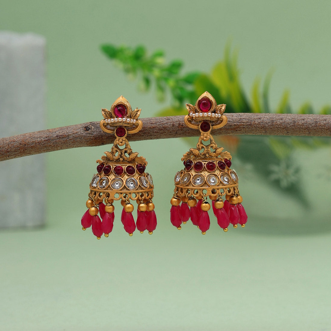 Rani Color Matte Gold Earrings (MGE234RNI) Earrings GetGlit   