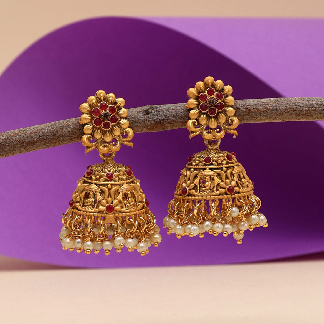 Rani Color Matte Gold Earrings (MGE236RNI) Earrings GetGlit   