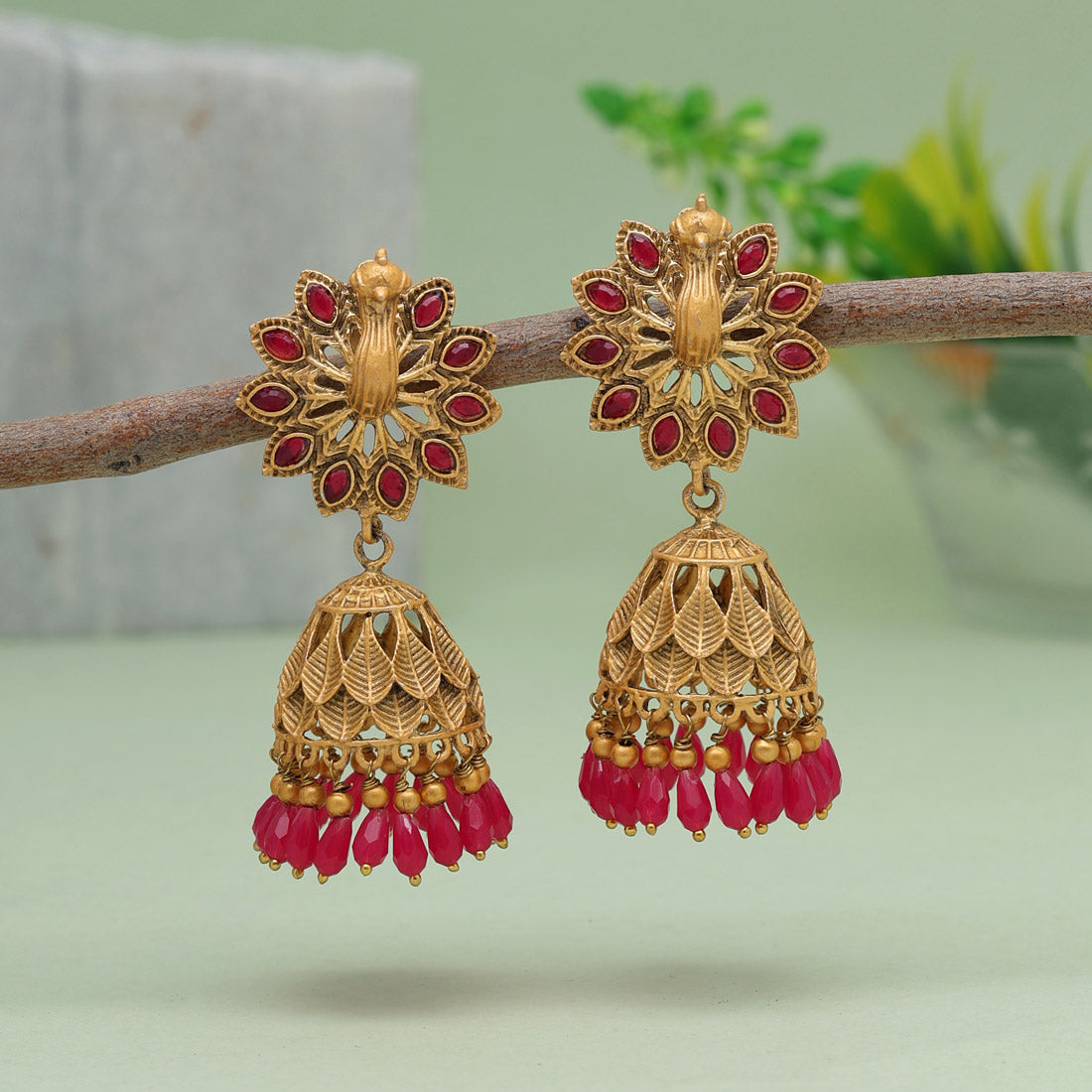 Rani Color Matte Gold Earrings (MGE239RNI) Earrings GetGlit   