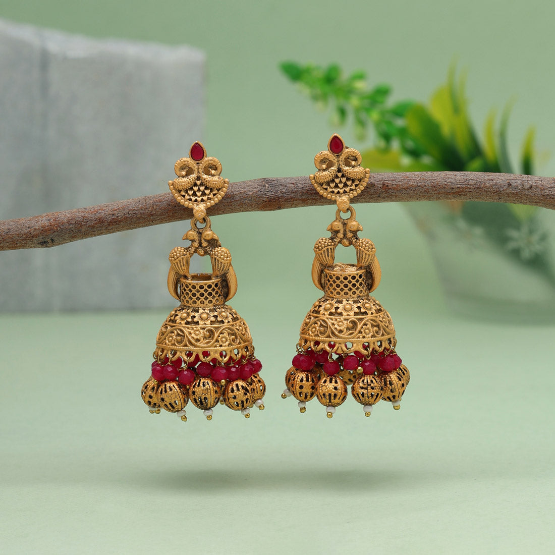 Rani Color Matte Gold Earrings (MGE246RNI) Earrings GetGlit   