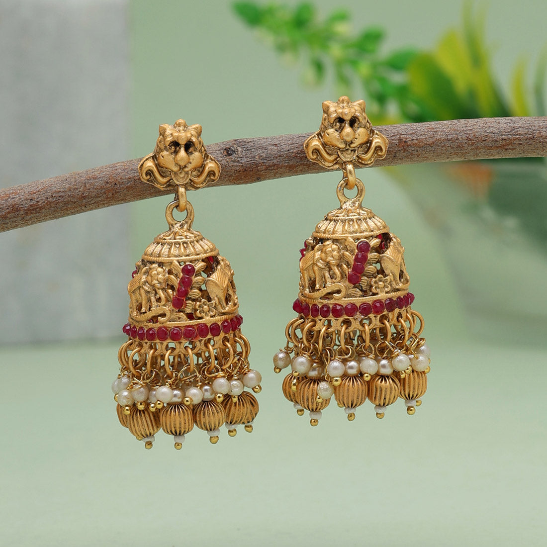 Rani Color Matte Gold Earrings (MGE247RNI) Earrings GetGlit   