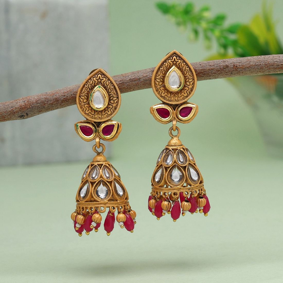 Rani Color Matte Gold Earrings (MGE248RNI) Earrings GetGlit   