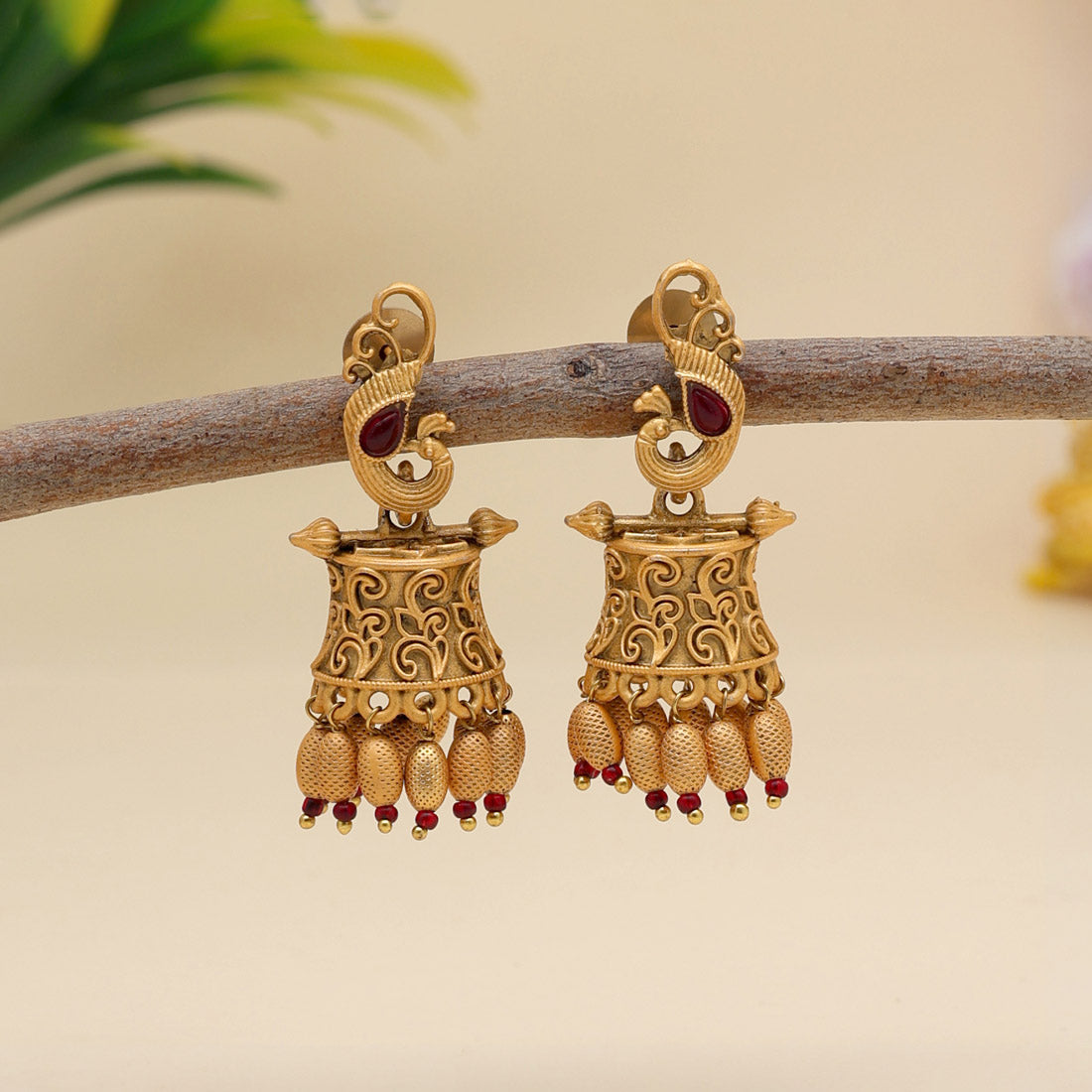 Rani Color Matte Gold Earrings (MGE250RNI) Earrings GetGlit   